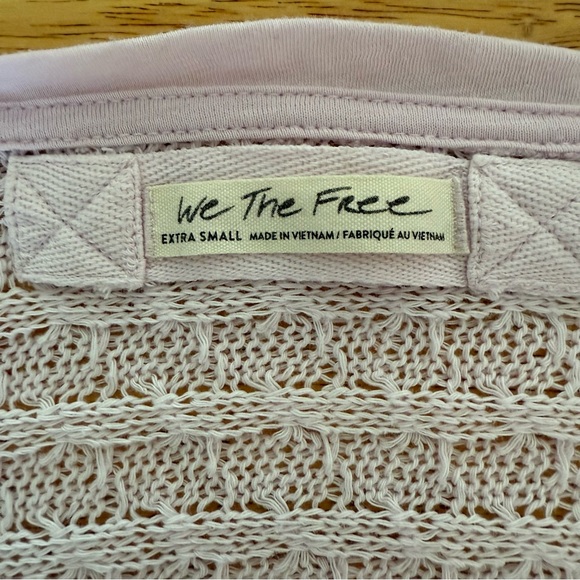 We The Free Boho Soft Pink Knit V-Neck Sweater 100% cotton size extra small - Picture 11 of 13